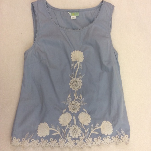 Anthropologie Tops - Lil Anthropologie light blue embroidered tank